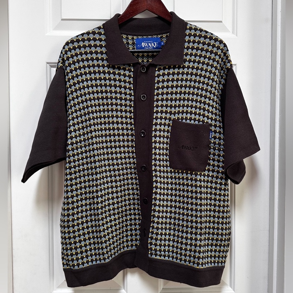 Awake NY Geometric Knit Polo